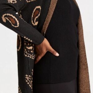 Elegant Black and Brown Women's Cardigan